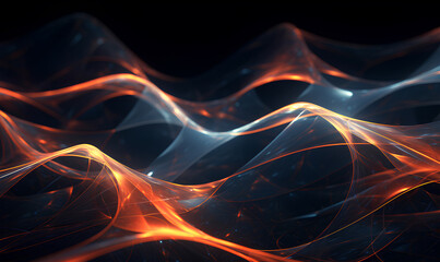 Fototapeta premium Design elements modern, Abstract lines concept 3d render, Digital wave background, Generative AI