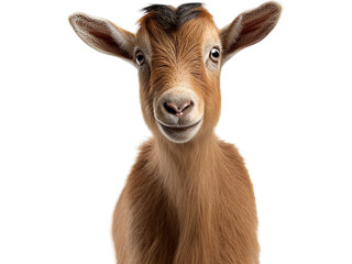 Curious Nigerian Dwarf Goat, no background