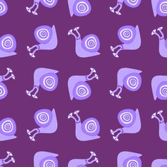 Cartoon animals seamless snails pattern for fabrics and wrapping paper and kids clothes print and festive packaging