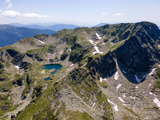 Aerial view of Rila Mountain near Malyovitsa peak, Bulgaria