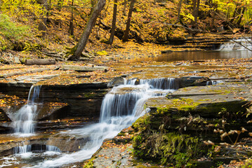 Buttermilk Falls State in Autumn New York