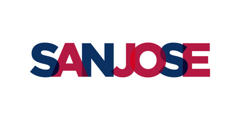 San Jose, California, USA typography slogan design. America logo with graphic city lettering for print and web.