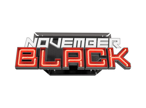 November black, selo 3d com neon vermelho, posi&ccedil;&atilde;o 02