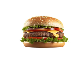 hamburger on transperant background, junk food, food and healthy, healthy foods 