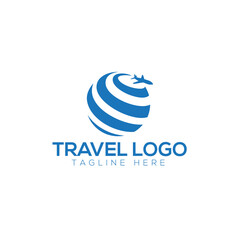 Travel logo designs vector, Circle Travel Plane logo designs Template

