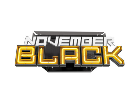 November black, selo 3d com neon amarelo, posi&ccedil;&atilde;o 02