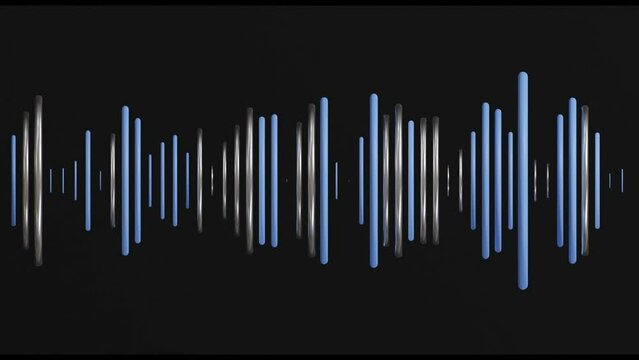 Music audio volume visualizer background on black
