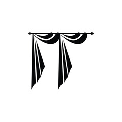 Home And Exhibition Curtain Logo Design, Building Decoration Vector Illustration