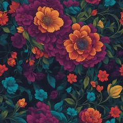 Fotobehang seamless pattern with flowers © toomi123