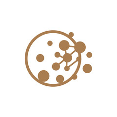 Neuron Logo, Cel Dna Network Vector, And Particle Technology, Simple Illustration Template Design