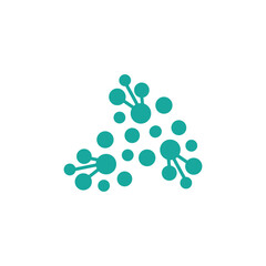 Neuron Logo, Cel Dna Network Vector, And Particle Technology, Simple Illustration Template Design