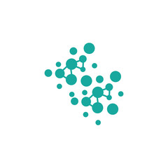 Neuron Logo, Cel Dna Network Vector, And Particle Technology, Simple Illustration Template Design