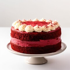 Obraz na płótnie Canvas Red velvet cake on a plain white background - isolated stock pictures Lavender_on_a_plain_white_background - isolated stock pictures