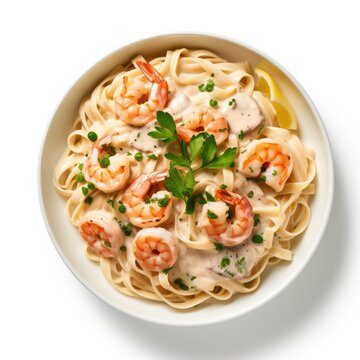 Shrimp Alfredo on a plain white background - isolated stock pictures Lavender_on_a_plain_white_background - isolated stock pictures