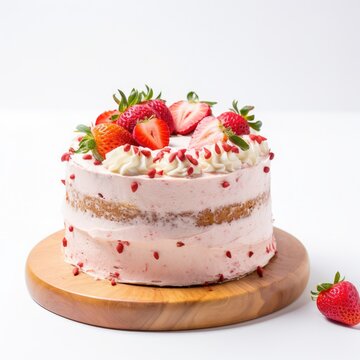Strawberry cake on a plain white background - isolated stock pictures Lavender_on_a_plain_white_background - isolated stock pictures
