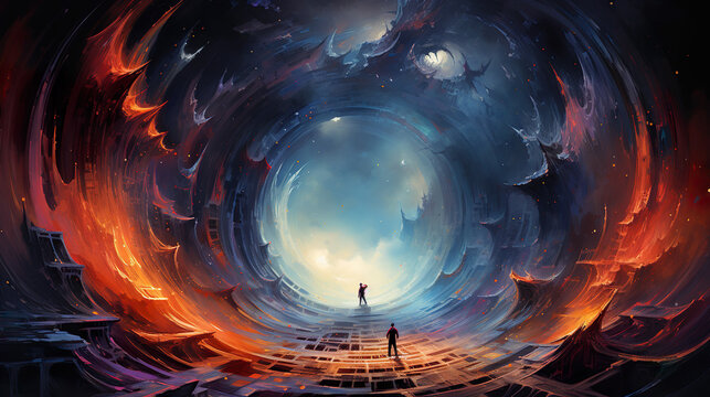 Incredible, surreal, highly detailed fantasy psychedelic landscape of pure energy, fantasy, wonder, dreams and consciousness