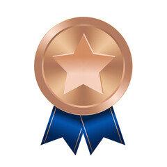 Bronze award medal with star Illustration from geometric shapes