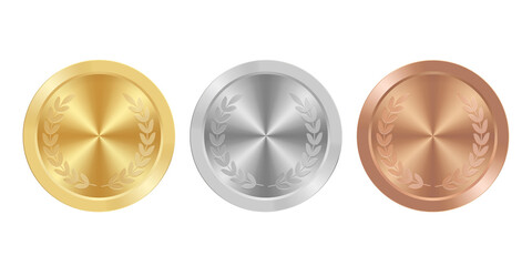 Golden silver and bronze award sport medal for winners