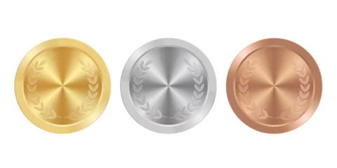Fotobehang Golden silver and bronze award sport medal for winners © Eugene B-sov
