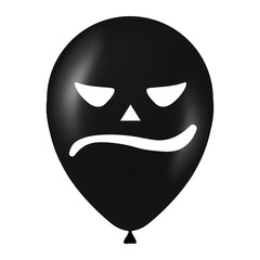 Halloween black balloon illustration with scary and funny face