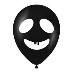 Fototapeta premium Halloween black balloon illustration with scary and funny face