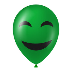 Fototapeta premium Halloween green balloon illustration with scary and funny face