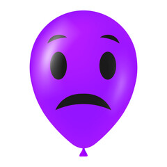 Fototapeta premium Halloween purple balloon illustration with scary and funny face