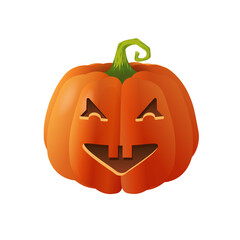 Halloween scary orange pumpkin Holiday cartoon concept