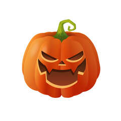 Halloween scary orange pumpkin Holiday cartoon concept