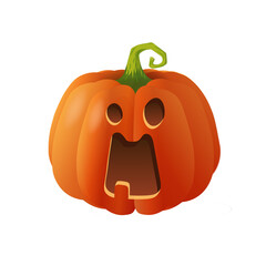 Halloween scary orange pumpkin Holiday cartoon concept