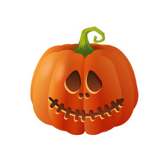 Halloween scary orange pumpkin Holiday cartoon concept