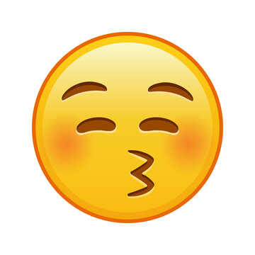 Kissing face with closed eyes Large size of yellow emoji smile