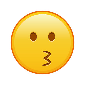 Kissing face Large size of yellow emoji smile