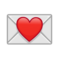 Simple letter illustration with heart Large size of emoji icon