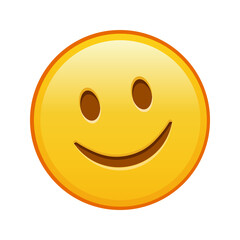 Fototapeta premium Slightly smiling face Large size of yellow emoji smile