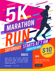 Great elegant vector editable marathon poster design for your marathon championship event	 - obrazy, fototapety, plakaty
