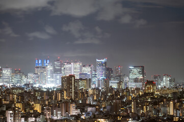 東京都文京区から見た夜の東京の都市景観