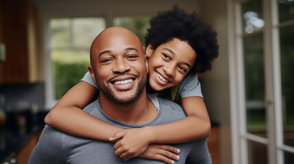 Obraz premium Father and son smiling. Family love