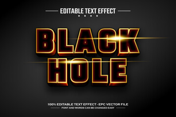 Black hole 3D editable text effect template