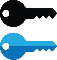 Isolated key object. Modern key graphic. Key silhouette.