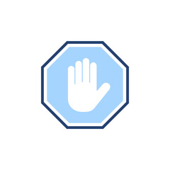 Fototapeta premium Stop icon vector. stop road sign. hand stop sign and symbol. Do not enter stop red sign with hand
