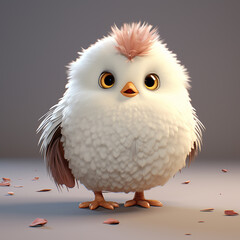 Obraz premium Adorable Chubby Bird with Cute Eyes and Plump Lips Illustration