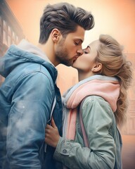 Contemporary Romance Couple in pastels