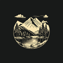 mountain adventure logo vector design
