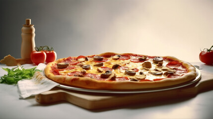 Delicious variety of toppings on fresh pizza