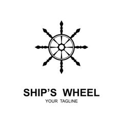 Ship wheel logo vector illustration design