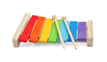 Colorful xylophone isolated on white. Children's toy