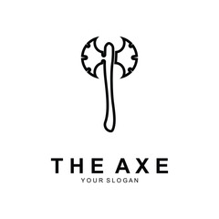 Axe Logo, Wood Cutting Tool Vector Icon, Silhouette Design