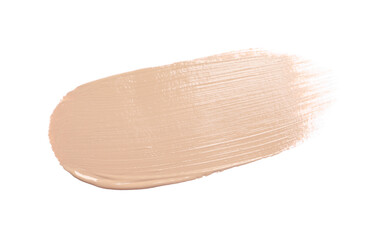 Smear of skin foundation isolated on white, top view