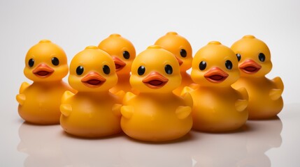 A group of rubber ducks. Generative AI. 